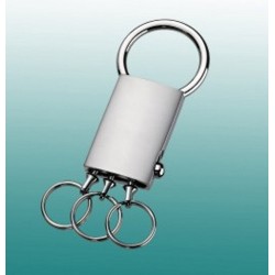 Schlüsselanhänger aus Satinmetall mit 3 abnehmbaren Ringen