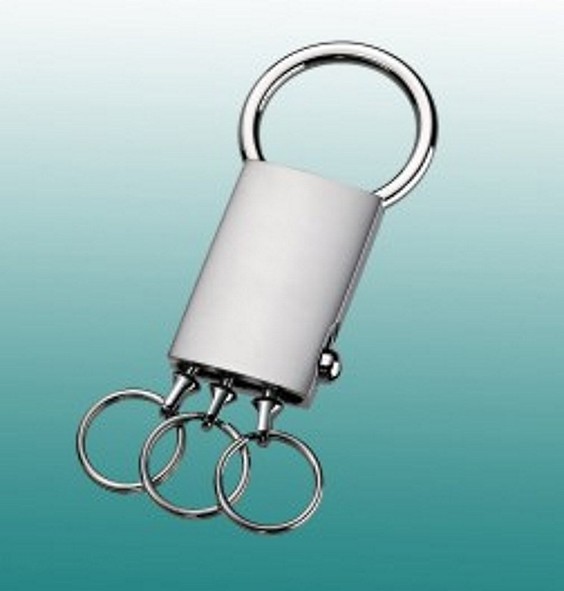 Metall Schlüsselanhänger Notenschlüssel silber glänzend Schlüsselring 