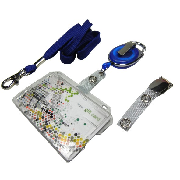 CKB LTD Ausweishalter Querformat - 10 Stück Für EC-Karten, Blau Mit Schiebeeinsatz